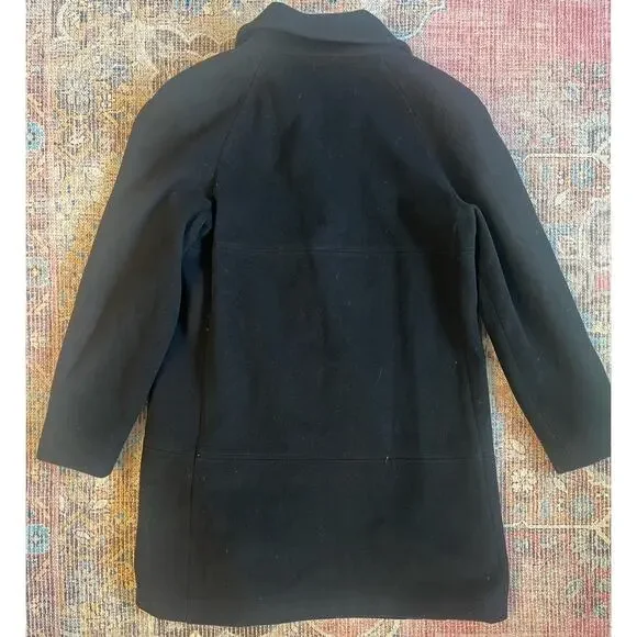 Preston & York Women's Wool Single Breasted Trench Coat Long Sleeve Black SZ 6 - Picture 4 of 4